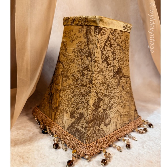Gold and Beaded Lamp Shade-Vintage - Picture 2 of 7
